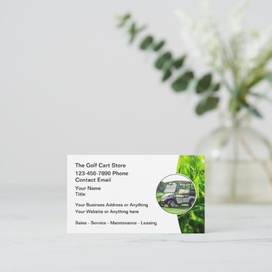 Cool Golfkar Service Winkel Afsprakenkaartje (Staand voorkant)
