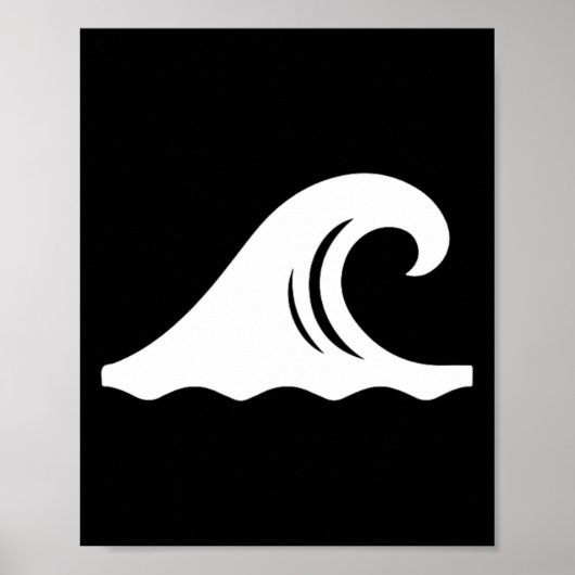 Cool golven symbool surfer surfen surf kust strand poster (Voorkant)