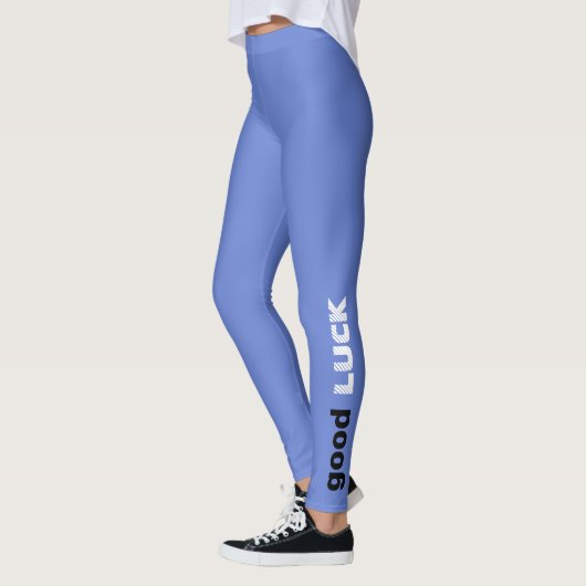 Cool Good Luck Letter Print Leggings, Sport Leggings (Links)