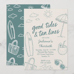 Cool Good Tides & Tan Lines Beach Feest Kaart