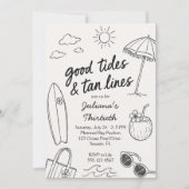 Cool Good Tides & Tan Lines Strandfeest Kaart (Voorkant)