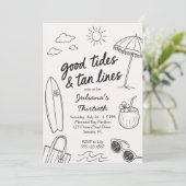 Cool Good Tides & Tan Lines Strandfeest Kaart (Staand voorkant)