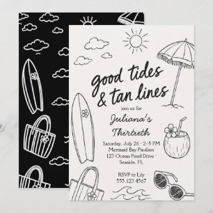 Cool Good Tides & Tan Lines Strandfeest Kaart