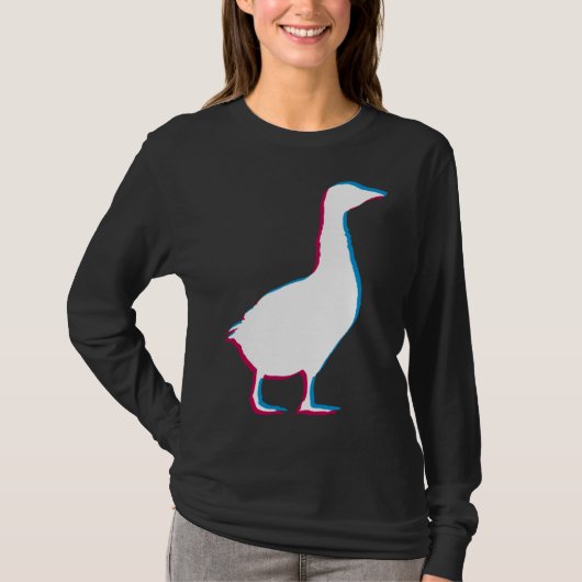 Cool Goose Duck Silhouette Stylish Geese Bird Anim T-shirt (Voorkant)