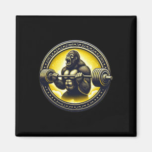 Cool Gorilla Art Bodybuilding Gewichtheffen Gym Ap Magneet