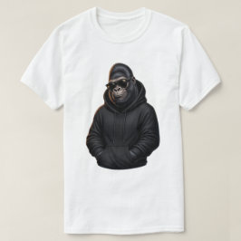Cool Gorilla met zwarte hoodie grafische T-shirt