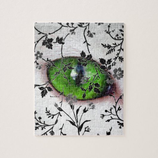 Cool Gothic Floral Girly Eye of Cat Legpuzzel (Verticaal)