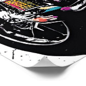 Cool Gothic Lion in Biker's Outfit Digitale Kunst Poster (Hoek)