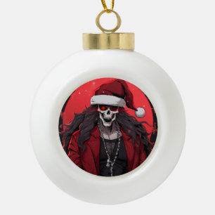 Cool Gothic Punk schedel Anime Santa Demon Keramische Bal Ornament
