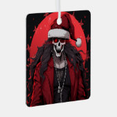 Cool Gothic Punk schedel Anime Santa Demon Metalen Ornament (Voorkant Rechts)