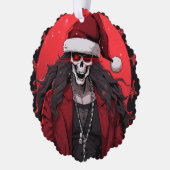 Cool Gothic Punk schedel Anime Santa Demon Ornament Kaart (Links)