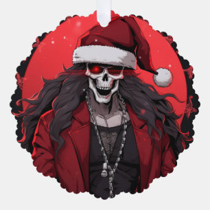Cool Gothic Punk schedel Anime Santa Demon Ornament Kaart
