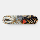 Cool Gothic Red Rose Jungle Foliage Skateboard  (Horizontaal)