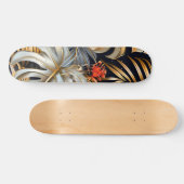 Cool Gothic Red Rose Jungle Foliage Skateboard  (Horizontaal)