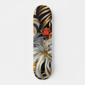 Cool Gothic Red Rose Jungle Foliage Skateboard  (Voorkant)