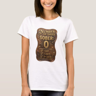 Cool Goud AANTAL DAGEN NUCHTER 0 Draagbare Kunst T-shirt