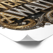 Cool Goud AVONTUUR WACHT 3D Tekstkunst Poster (Hoek)