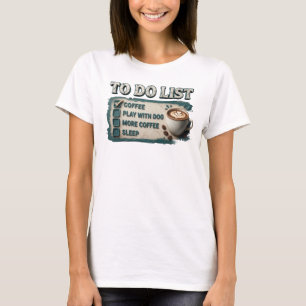 Cool Goud COFFIE SPELEN MET HOND Stijl Statement T-shirt
