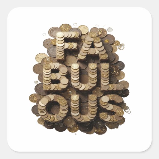 Cool Goud FABULEUZE Sticker Kunst (Voorkant)