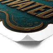 Cool Goud GEMOTIVEERDE 3D-tekstkunst Poster (Hoek)
