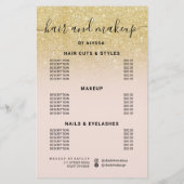 Cool goud glitter prijzen logo roze We zijn open Flyer (Achterkant)