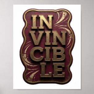 Cool Goud IN VINCIBLE Aangepast ontwerp Poster