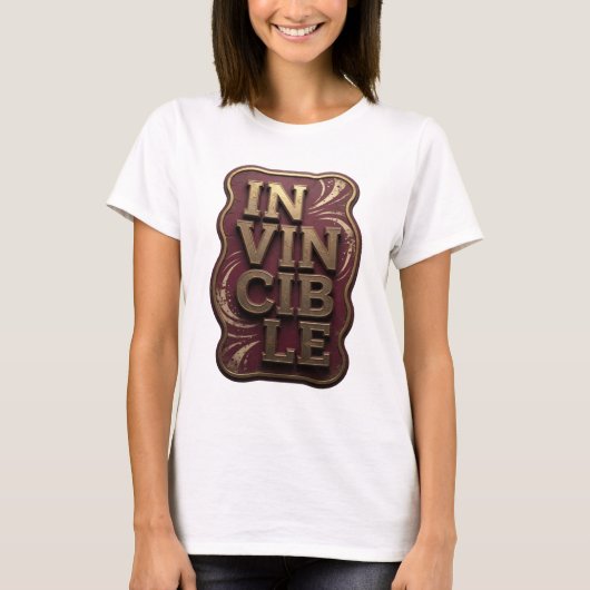 Cool Goud IN VINCIBLE Aangepast ontwerp T-shirt (Voorkant)