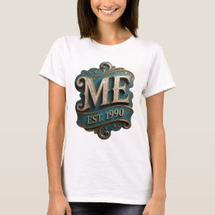 Cool Goud ME EST 1990 Tekst Ontwerp T-shirt