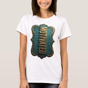 Cool Goud MOTIVATED 3D Tekst Kunst T-shirt