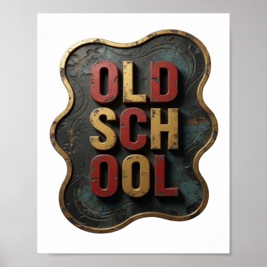 Cool Goud OLD SCHOOL Print (Voorkant)
