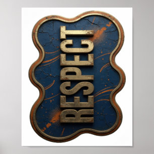 Cool Goud RESPECT Citaat Design Poster