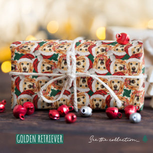 Cool Goud Retriever Kerstpatroon Cadeaupapier