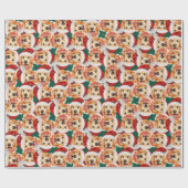 Cool Goud Retriever Kerstpatroon Cadeaupapier (Vlak)