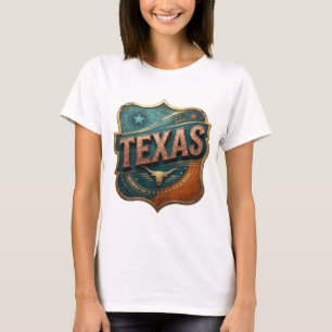 Cool Goud TEXAS 3D Tekst Kunst T-shirt