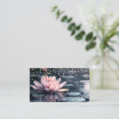 Cool Gouden Diamanten Kleurrijke Lotus Blauw Visitekaartje (Staand voorkant)