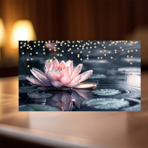 Cool Gouden Diamanten Kleurrijke Lotus Blauw Visitekaartje