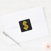 Cool gouden dollar teken gokken vierkante sticker (Envelop)