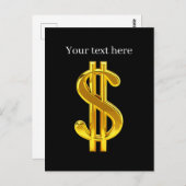 Cool gouden geld teken briefkaart (Voorkant / Achterkant)