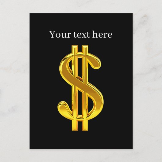 Cool gouden geld teken briefkaart (Voorkant)