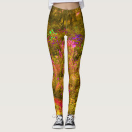 Cool Gouden Panoramatuin Bloemen Uitzicht Leggings