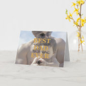 Cool Gouden Scripts Beste Papa Ooit Vaderdag Foto Kaart (Gele Bloem)