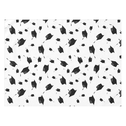 Cool Graduing Caps Black and White Tafelkleed (Voorkant (Horizontaal))