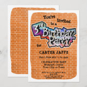 Cool Graffiti Art 3e verjaardagsfeest uitnodiging (Voorkant / Achterkant)