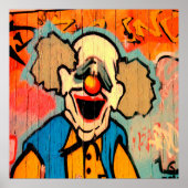 Cool Graffiti clown home kantoor decor poster (Voorkant)