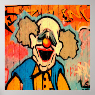 Cool Graffiti clown home kantoor decor poster