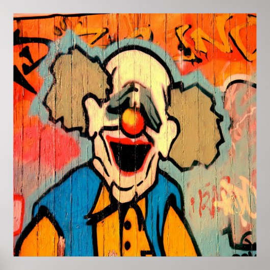 Cool Graffiti clown home kantoor decor poster (Voorkant)