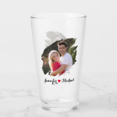 Cool Graffiti Effect Paar Foto Monogrammed Bier Glas (Achterkant)