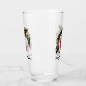 Cool Graffiti Effect Paar Foto Monogrammed Bier Glas (Links)