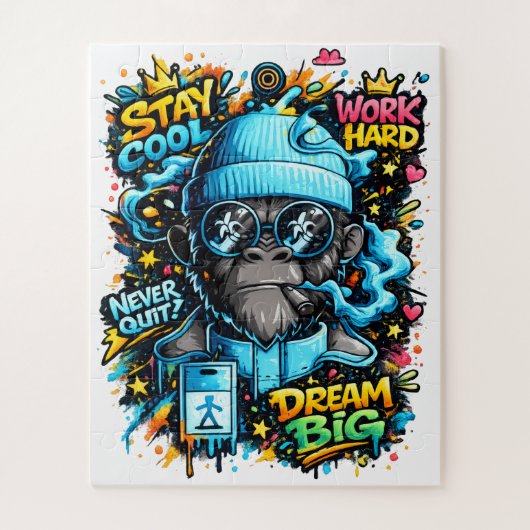 Cool Graffiti Gorilla | Street Art Motivation Legpuzzel (Verticaal)