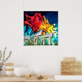 Cool Graffiti home kantoor decor acryllic Poster (Keuken)